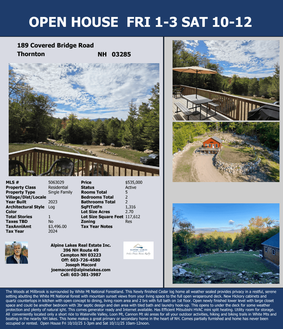 189 Covered Bridge Road Thornton NH 03285